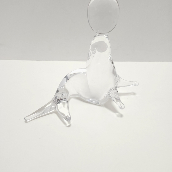 MURANO V NASON Art Glass Seal Sea Lion Balancing Ball Crystal Figurine Sticker - Picture 4 of 6
